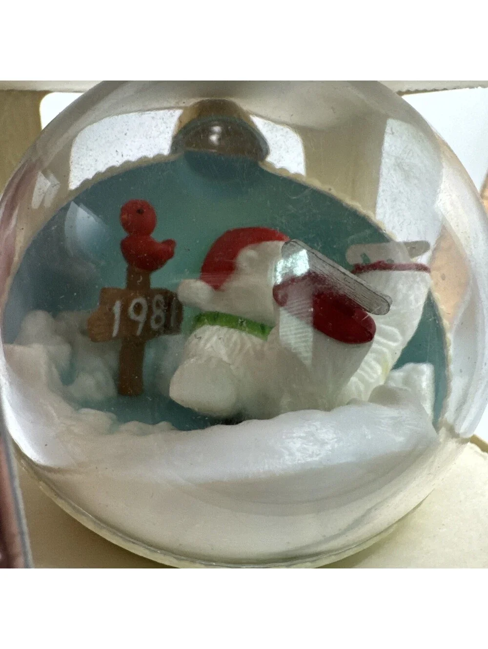 1981 Christmas Memories Collection 1981 Polar Bear Unbreakable Satin Ornament VA